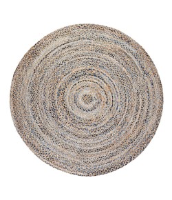 Anji Mountain 8' Round Mexicali Kerala Denim & Jute Rug