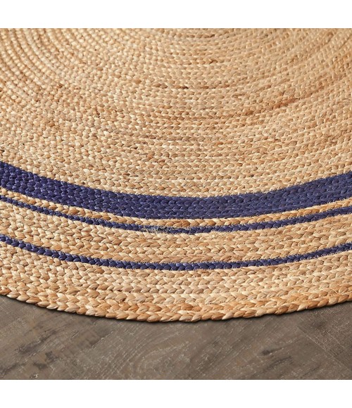 Anji Mountain Kerala Midnite Jute Rug Anji Mountain 8' Round Kerala Midnite Jute Rug