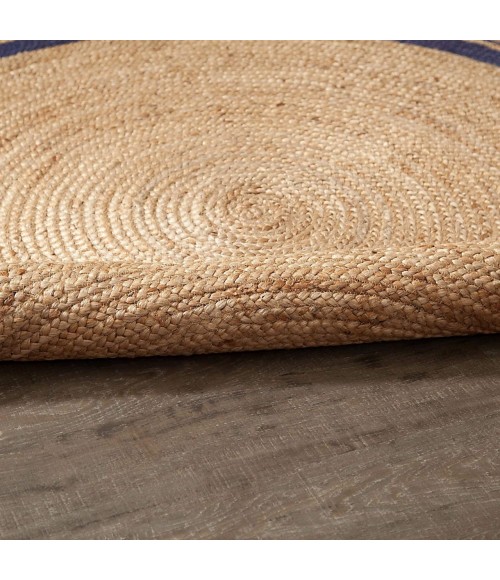 Anji Mountain Kerala Midnite Jute Rug Anji Mountain 4' Round Kerala Midnite Jute Rug