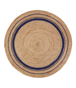 Anji Mountain 6' Round Kerala Midnite Jute Rug