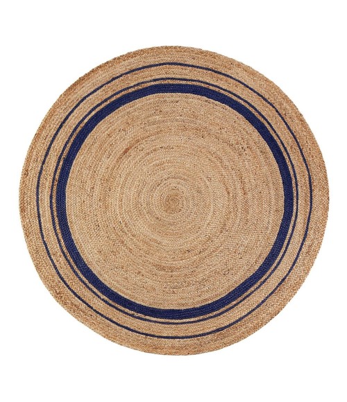 Anji Mountain Kerala Midnite Jute Rug Anji Mountain 8' Round Kerala Midnite Jute Rug