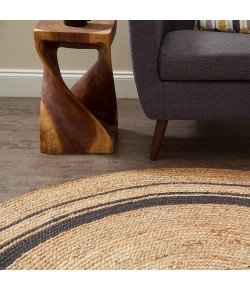 Anji Mountain 4' Round Kerala Mist Jute Rug