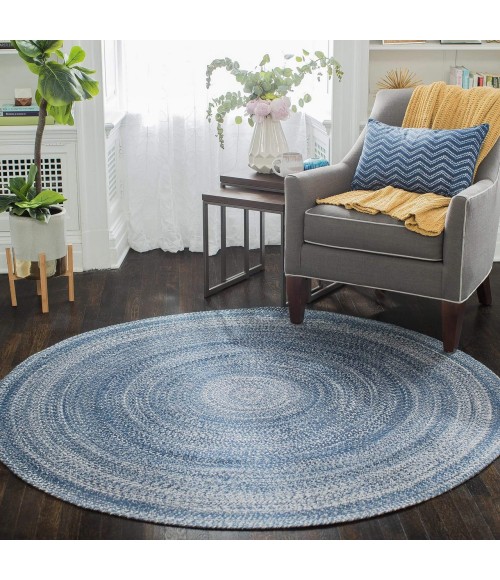 Anji Mountain Epona Braided Blue Rug Anji Mountain 6' Round Epona Braided Round Blue Rug