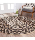 Anji Mountain Pippin Black & Tan Jute Rug Anji Mountain 6' Round Pippin Black & Tan Jute Rug