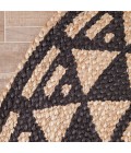 Anji Mountain Pippin Black & Tan Jute Rug Anji Mountain 6' Round Pippin Black & Tan Jute Rug