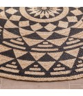 Anji Mountain Pippin Black & Tan Jute Rug Anji Mountain 6' Round Pippin Black & Tan Jute Rug