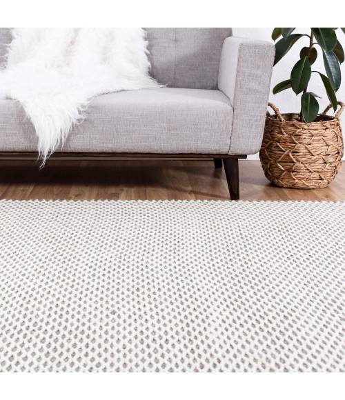 Anji Mountain 5' x 8' Honeycomb Gray & Ivory Jute Area Rug