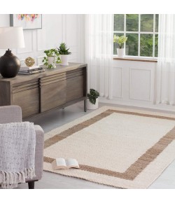 Anji Mountain 8' x 10' Whippoorwill Ivory and Natural Border Rug