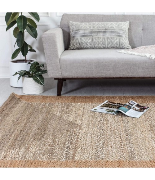 Anji Mountain Eden Natural & Tan Jute Rug Anji Mountain 8' x 10' Eden Natural & Tan Jute Area Rug