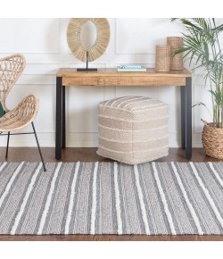 Anji Mountain 5' x 7' Corrina Charcoal Gray/Nat Cotton/ Wool Overtufting (MI-RG-81816) Rug