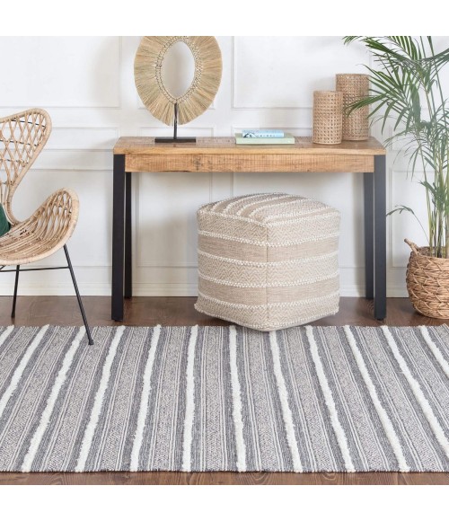 Anji Mountain Corrina Charcoal Gray/Natural Cotton Rug Anji Mountain 4' x 6' Corrina Charcoal Gray/Natural Cotton Rug