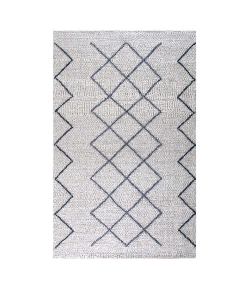 Anji Mountain Kingston Ivory With Gray/Blue Diamond Rug Anji Mountain 8' x 10' Kingston Ivory with Gray/Blue Diamond Rug