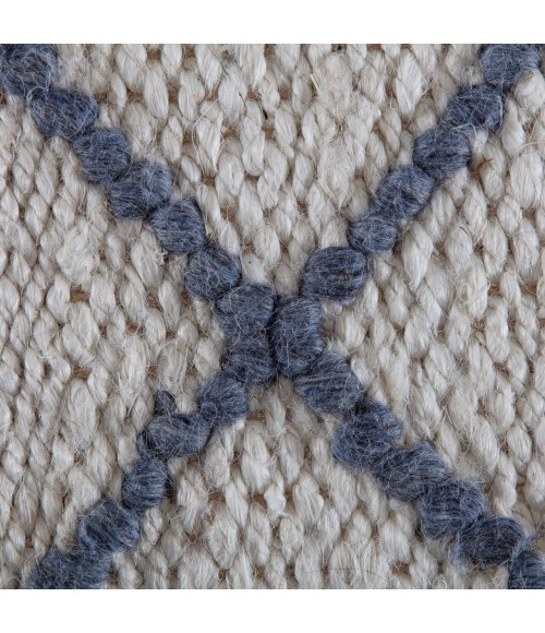Anji Mountain Kingston Ivory With Gray/Blue Diamond Rug Anji Mountain 8' x 10' Kingston Ivory with Gray/Blue Diamond Rug