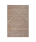 Anji Mountain 8' x 10' Parallel Lines Natural with Ivory Wool Stripe Rug