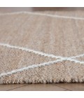 Anji Mountain 8' x 10' Parallel Lines Natural with Ivory Wool Stripe Rug
