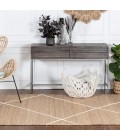Anji Mountain 8' x 10' Parallel Lines Natural with Ivory Wool Stripe Rug