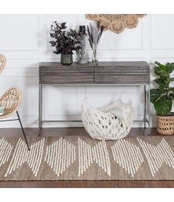 Anji Mountain Anji Mountain 5' x 7' Marconi Carpet Weave Natural with Ivory Wool Pattern Rug