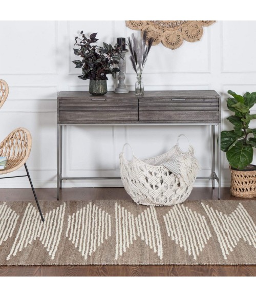 Anji Mountain Marconi Natural With Ivory Wool Pattern Rug Anji Mountain 5' x 7' Marconi Natural with Ivory Wool Pattern Rug