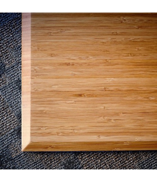 Anji Mountain 42" x 48" Natural Plush Bamboo Chair Mat no lip