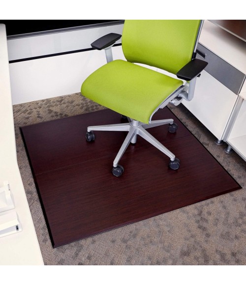 Anji Mountain 42" x 48" Natural Plush Bamboo Chair Mat no lip