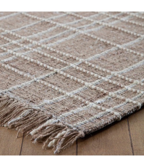 Anji Mountain 8' x 10' Okemah Jute and Ivory Wool Rug