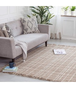 Anji Mountain Anji Mountain 8' x 10' Okemah Jute and All Ivory Wool Rug