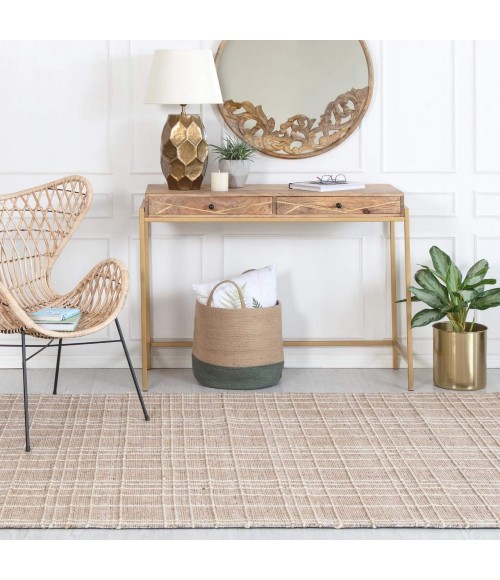 Anji Mountain Okemah Jute And Ivory Wool Rug Anji Mountain 8' x 10' Okemah Jute and Ivory Wool Rug