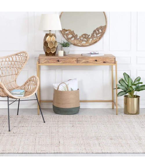 Anji Mountain Sallisaw Tan Jute And Wool Rug Anji Mountain 5' x 7' Sallisaw Tan Jute and Wool Rug