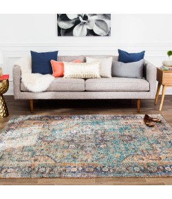 Anji Mountain Anji Mountain 6' Round Hazaran Deep Blue Medallion Jute/Chenille Rug