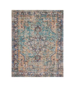 Anji Mountain 5' x 7' Hazaran Deep Blue Medallion Jute/Chenille Rug