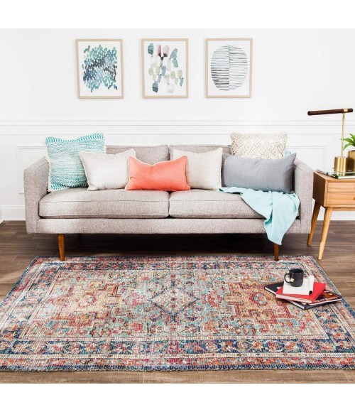 Anji Mountain 6' Round Chaloon Distressed Rug