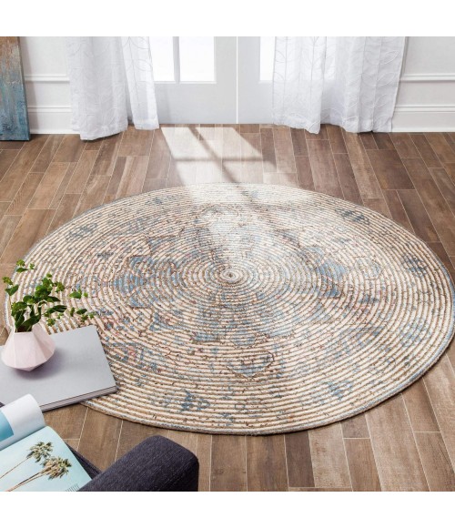 Anji Mountain Damavand Distressed Rug Anji Mountain 6' Round Damavand Distressed Rug