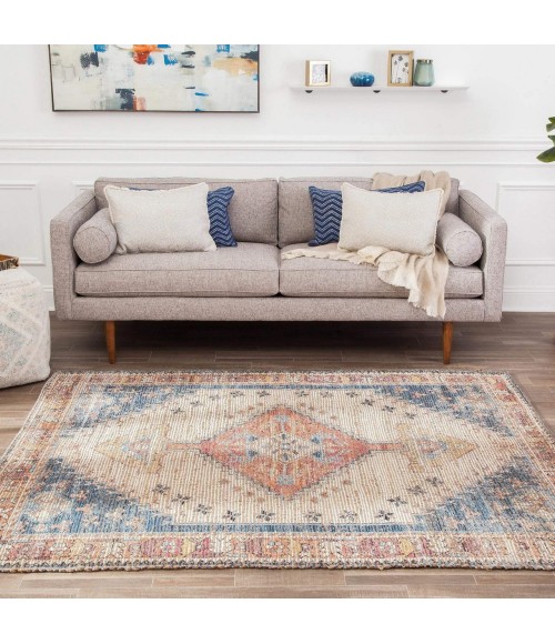 Anji Mountain Beso Distressed Rug Anji Mountain 6' Round Beso Distressed Rug