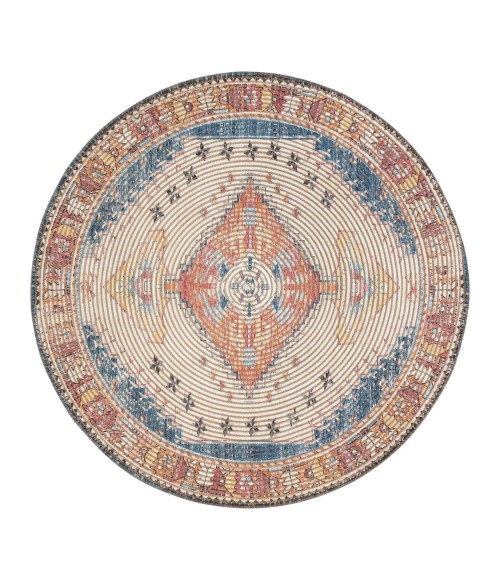Anji Mountain Beso Distressed Rug Anji Mountain 6' Round Beso Distressed Rug
