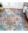 Anji Mountain Gilan Orange Medallion Distressed Rug Anji Mountain 5' x 7' Gilan Orange Medallion Distressed Rug