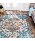 Anji Mountain 5' x 7' Gilan Orange Medallion Distressed Rug