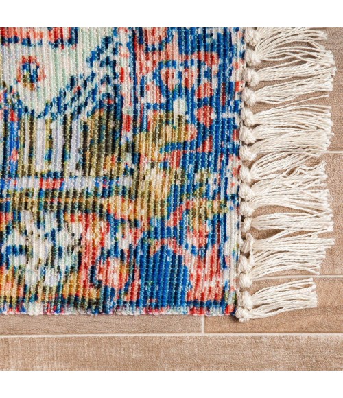 Anji Mountain Gilan Orange Medallion Distressed Rug Anji Mountain 5' x 7' Gilan Orange Medallion Distressed Rug