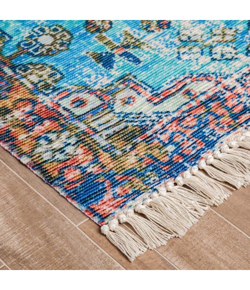 Anji Mountain Gilan Orange Medallion Distressed Rug Anji Mountain 5' x 7' Gilan Orange Medallion Distressed Rug