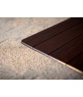 36" x 48" Dark Cherry Standard Bamboo Chair Mat with lip