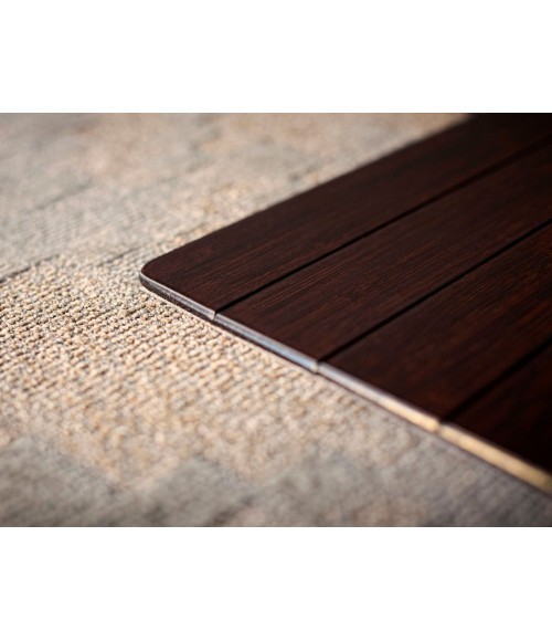 36" x 48" Dark Cherry Standard Bamboo Chair Mat with lip