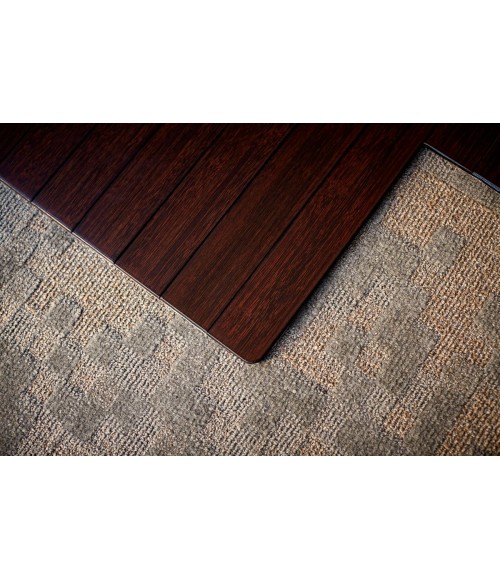 36" x 48" Dark Cherry Standard Bamboo Chair Mat with lip