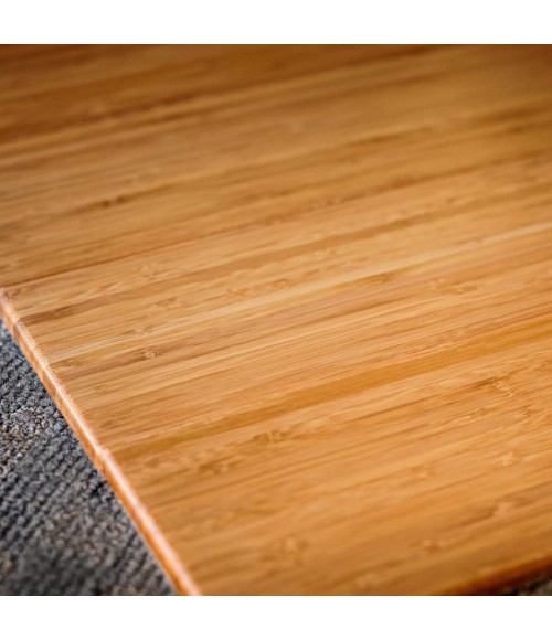 Anji Mountain 55" x 57" Natural Deluxe Bamboo Chair Mat with lip