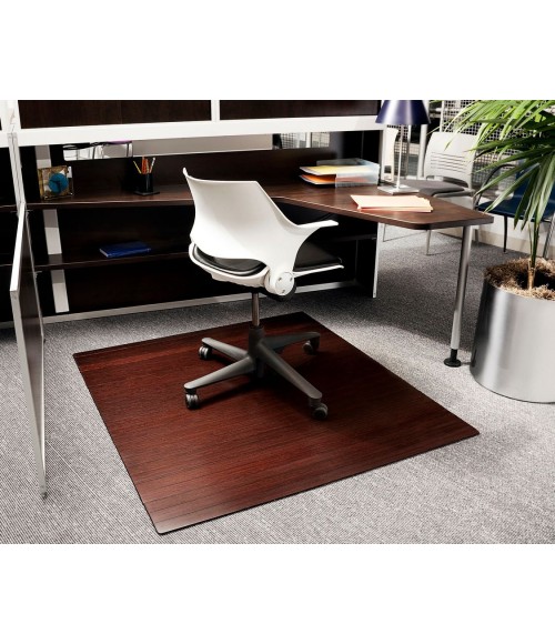 48X52 Dark Cherry Standard Bamboo Chair Mat no lip - Rugs Town 48" x 52" Dark Cherry Standard Bamboo Chair Mat no lip