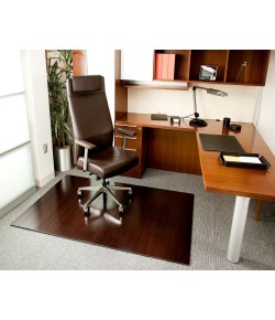 Anji Mountain 48 in. X 72 in. Dark Cherry Delu X e Bamboo Chair Mat no lip