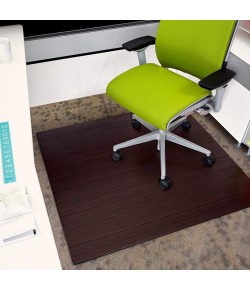 Anji Mountain 48 in. X 42 in. Dark Cherry Delu X e Bamboo Chair Mat no lip
