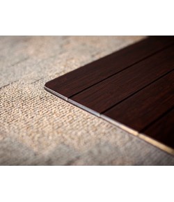 Anji Mountain 48 in. X 60 in. Dark Cherry Standard Bamboo Chair Mat no lip