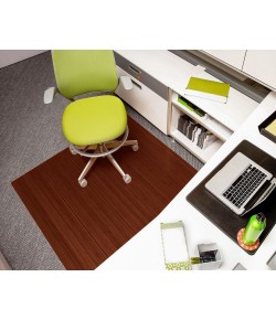 Anji Mountain 48 in. X 52 in. Walnut Standard Bamboo Chair Mat no lip