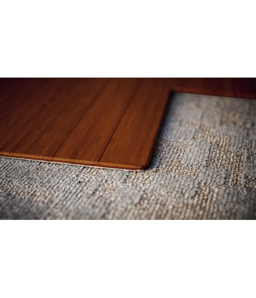 36" x 48" Walnut Standard Bamboo Chair Mat with lip