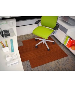 Anji Mountain 44 in. X 52 in. Walnut Standard Bamboo Chair Mat with lip