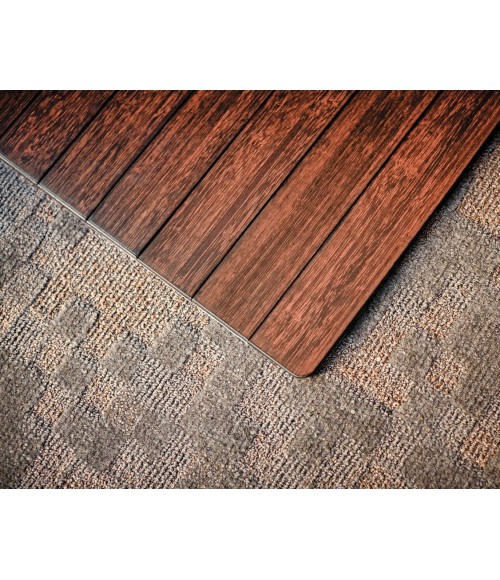 48X72 Walnut Standard Bamboo Chair Mat no lip - Rugs Town 48" x 72" Walnut Standard Bamboo Chair Mat no lip